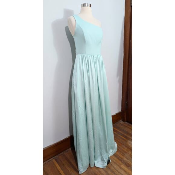 White by Vera Wang Aqua One-Shoulder Maxi Dress - Picture 7 of 9